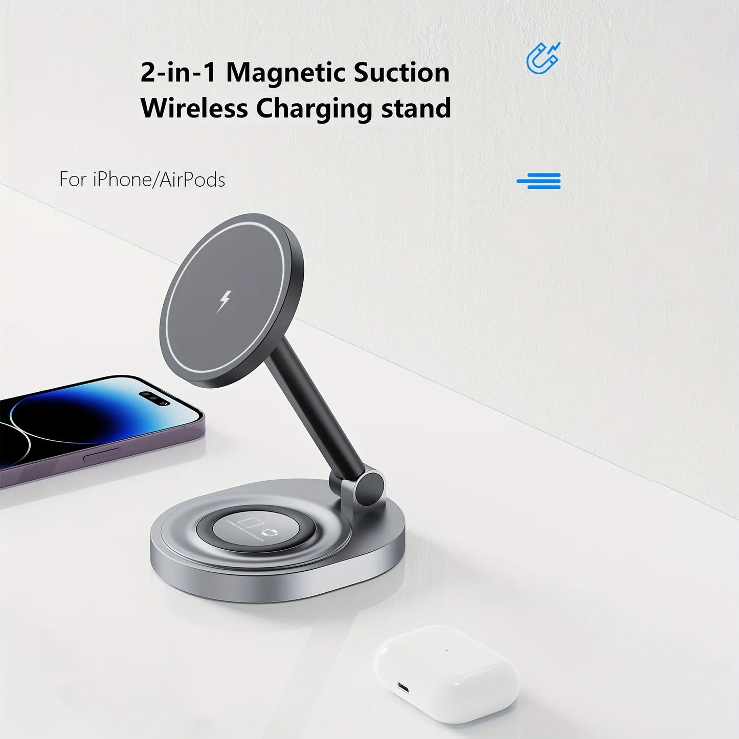 2 In 1 Magnetic Wireless Charger Stand