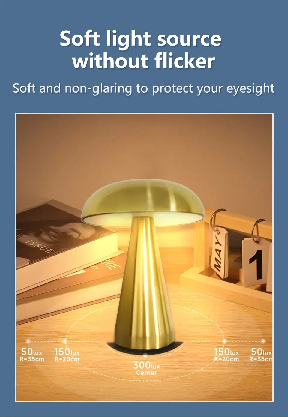 Retro Mushroom LED Night Light Desk Table Lamp