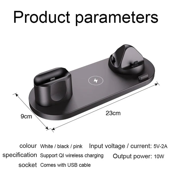 6 in 1 Wireless Charger Station