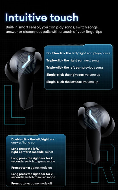 New Lenovo GM2 PRO MAX Wireless Bluetooth 5.4 Earphones LED Digital Display Waterproof Earbuds Noise Cancelling Gaming Headset