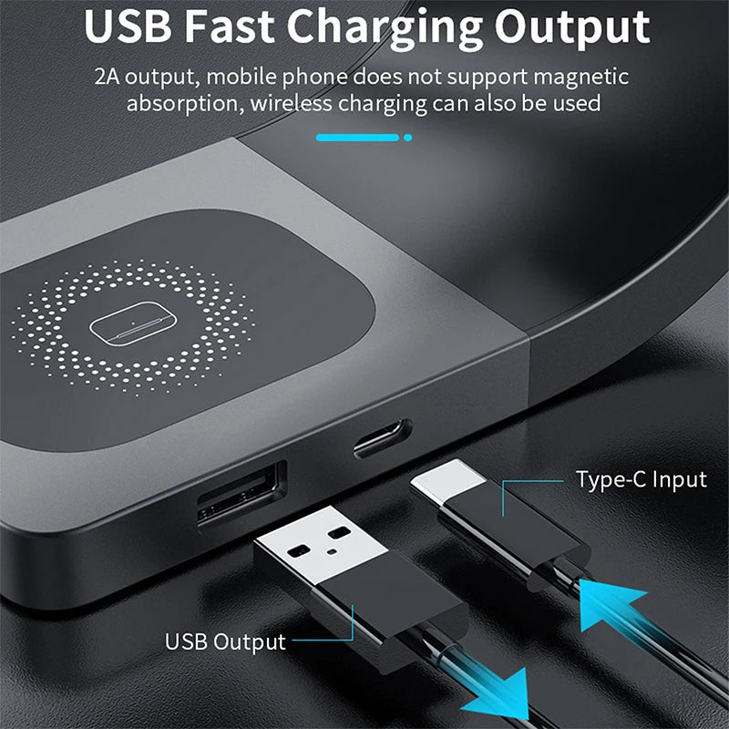 4 in 1 Metal Shell Wireless Charger Station