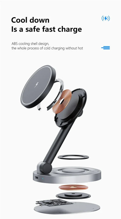 2 In 1 Magnetic Wireless Charger Stand