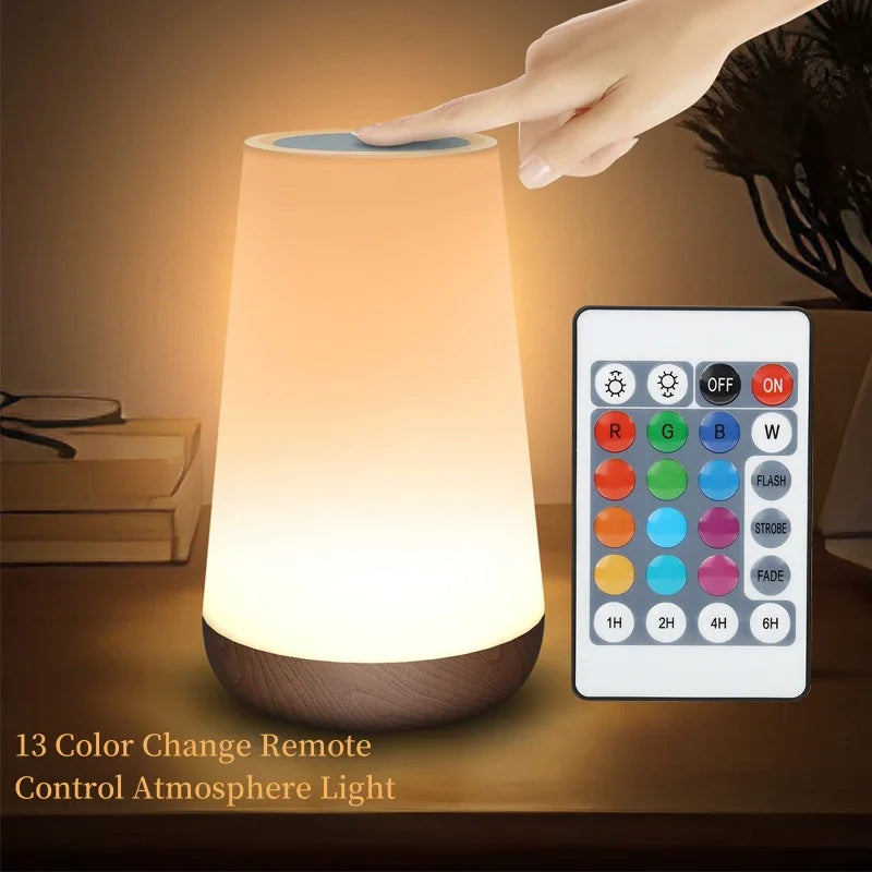 Portable RGB Remote Control Touch Dimmable Lamp