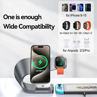 4 in 1 Metal Shell Wireless Charger Station