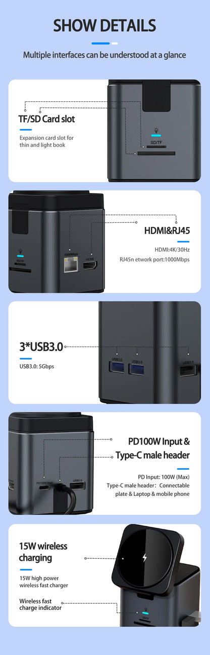 8 In 1 Magnetic Wireless Charger Stand