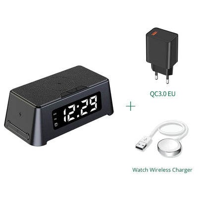 3 in 1 Wireless Charger with Digital Alarm Clock