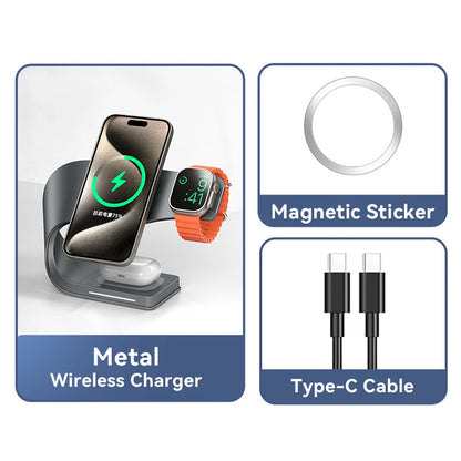 4 in 1 Metal Shell Wireless Charger Station