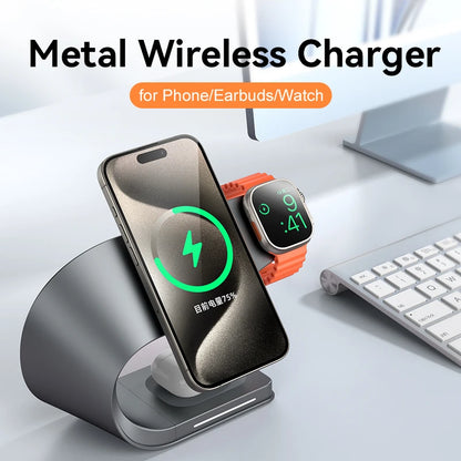 4 in 1 Metal Shell Wireless Charger Station