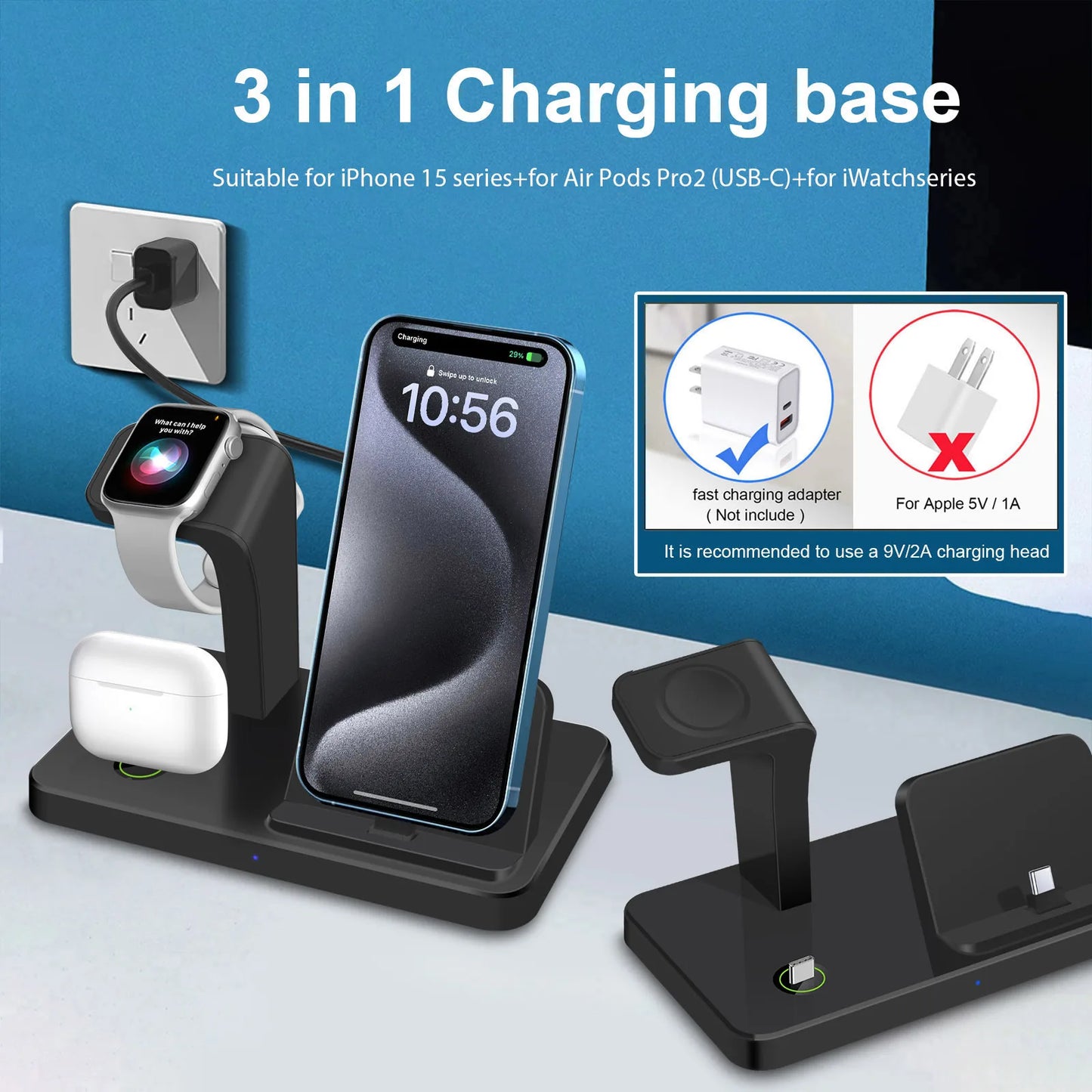 3 in 1 Wireless Charger Dock Station