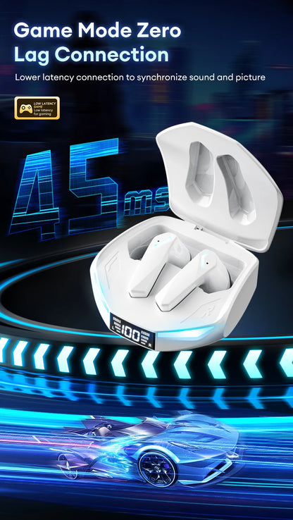 New Lenovo GM2 PRO MAX Wireless Bluetooth 5.4 Earphones LED Digital Display Waterproof Earbuds Noise Cancelling Gaming Headset