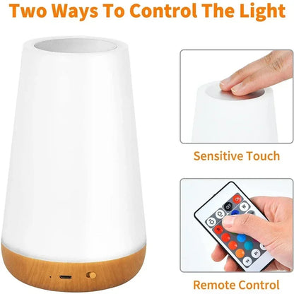 Portable RGB Remote Control Touch Dimmable Lamp