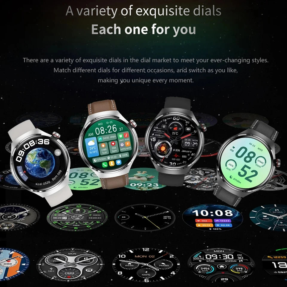 Für Huawei GT4 PRO Smart Uhr Männer Uhr 4 Pro AMOLED HD Bildschirm Bluetooth Anruf GPS NFC Herzfrequenz BloodSugar smartWatch 2024 Neue