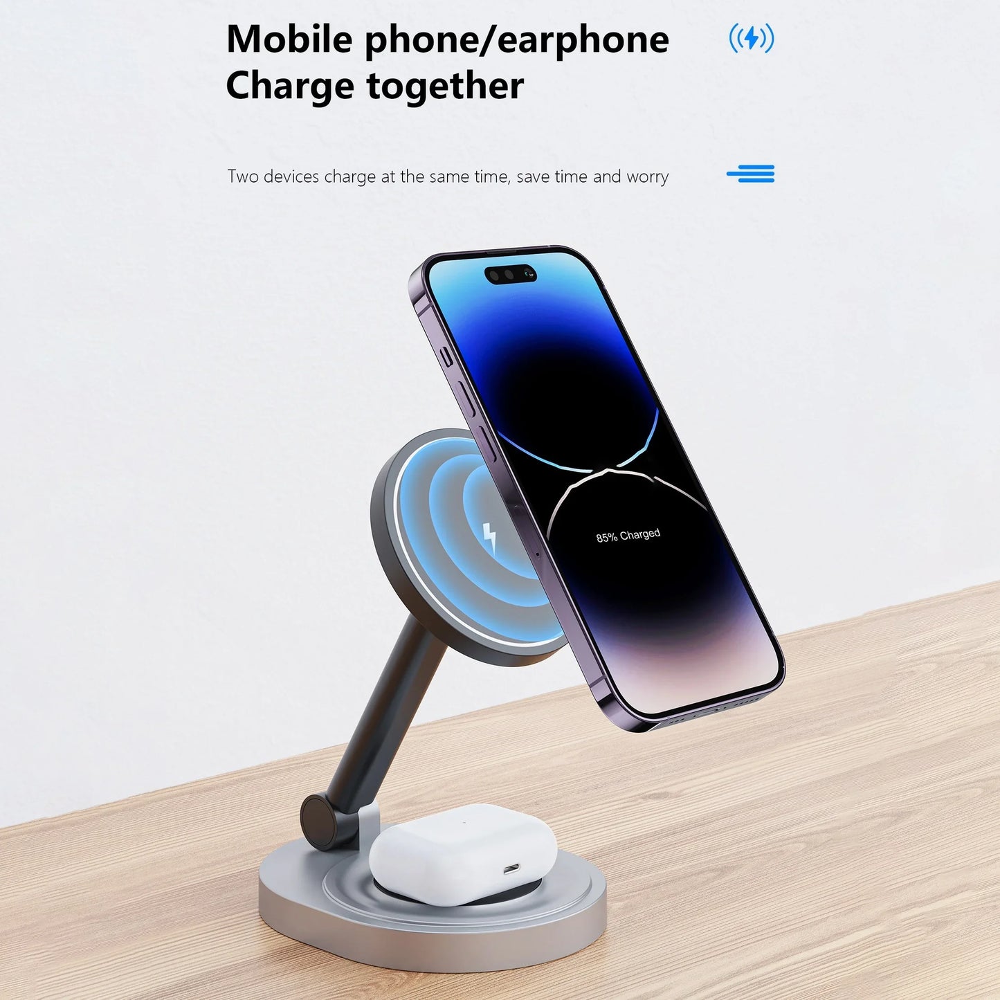 2 In 1 Magnetic Wireless Charger Stand