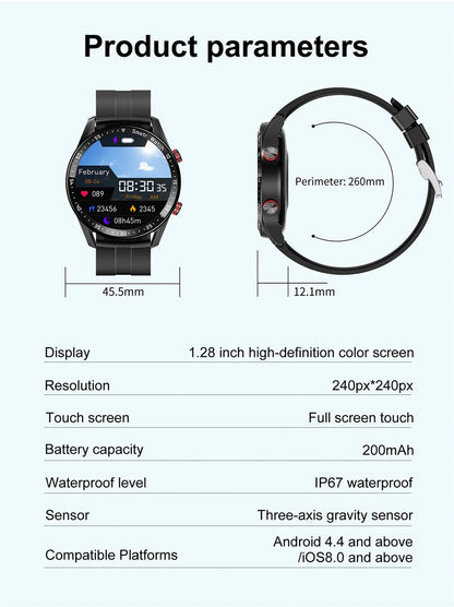 ECG+PPG Bluetooth Call Smart Watch