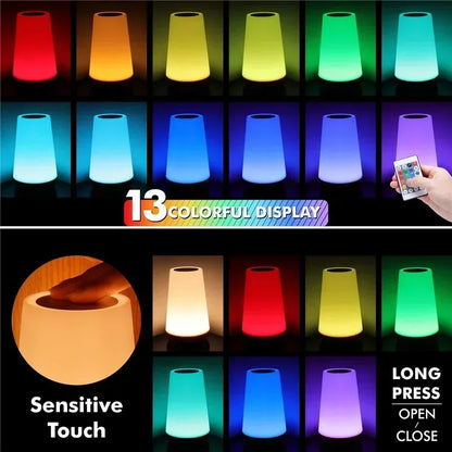 Portable RGB Remote Control Touch Dimmable Lamp