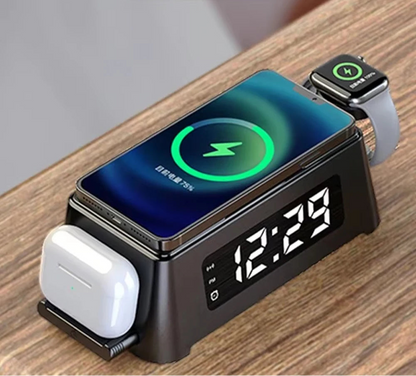 3 in 1 Wireless Charger with Digital Alarm Clock