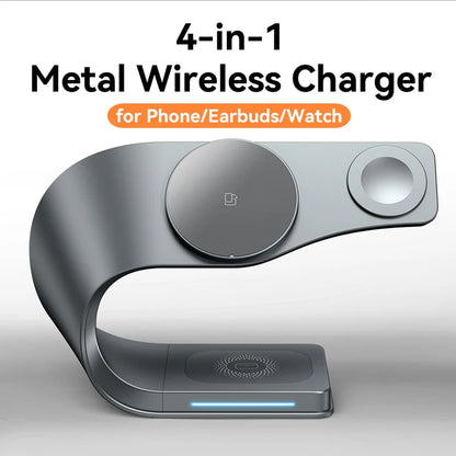 4 in 1 Metal Shell Wireless Charger Station